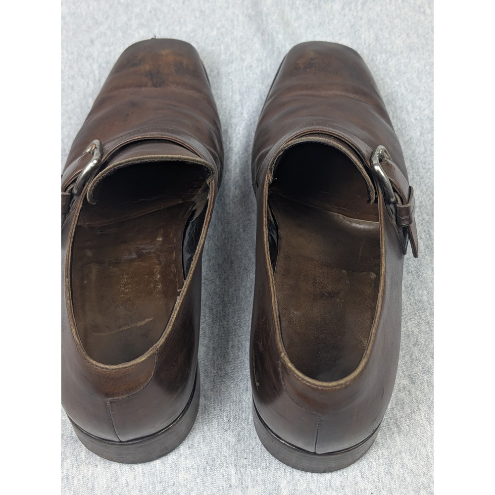 Prada Milano Leather Monk Strap Loafers Mens Size 11 Brown Made In Italy - Picture 8 of 14